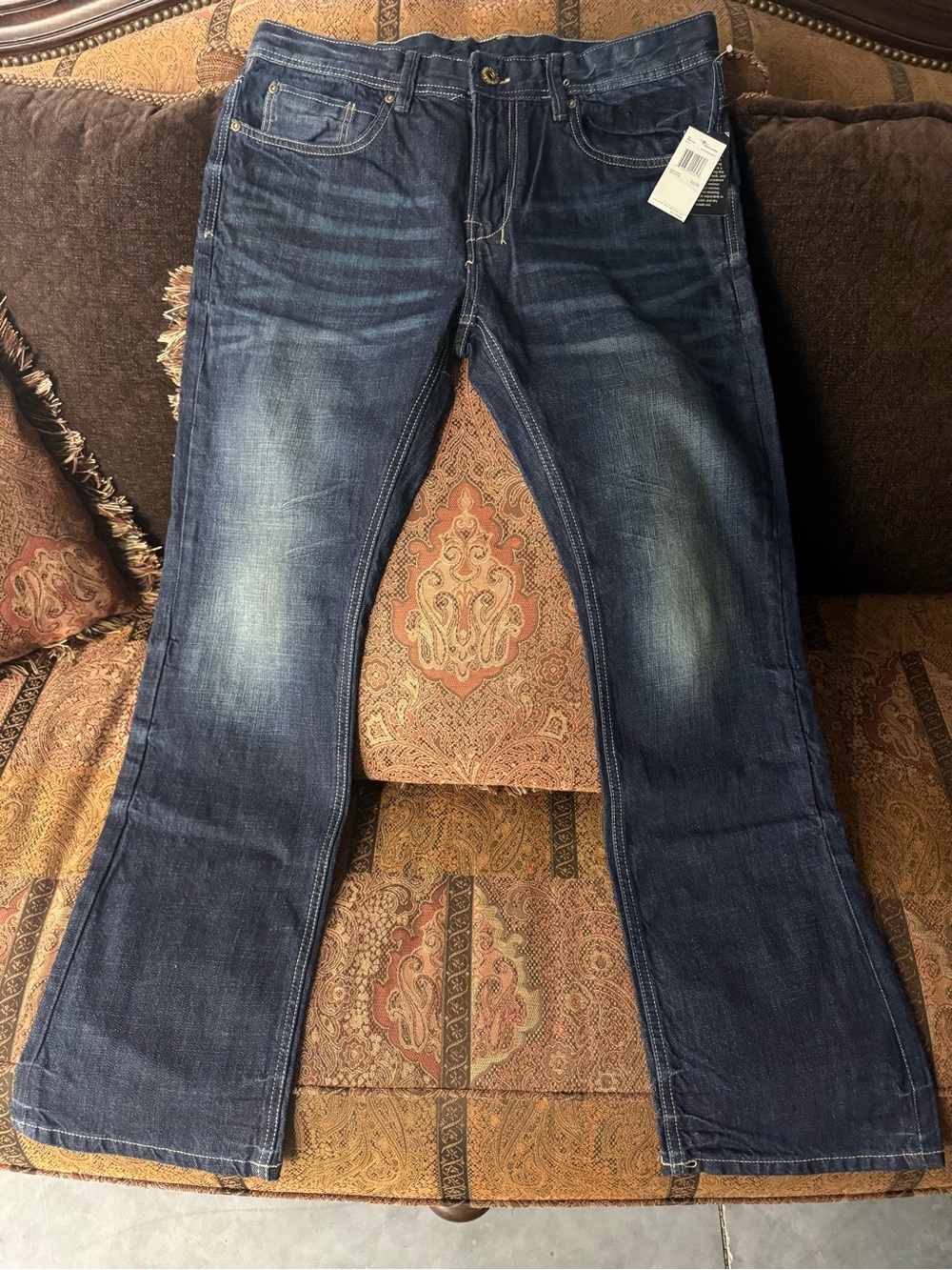 Buffalo David Bitton - SIX
Men's Dark Blue Washed Straight-Leg Jeans
